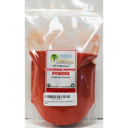 Indus Organics Cayenne Pepper Powder 40,000 Shu, 1 Lb Bag, Ste