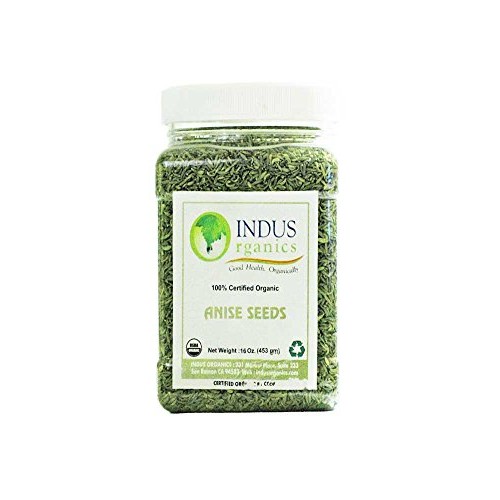 Indus Organics Indian Anise Seeds, 1 Lb Jar, Premium Quality, Hi