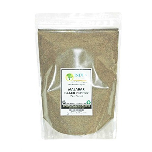 Indus Organics Malabar Black Pepper Powder Dust, Fine Ground,