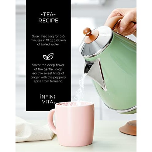 Infini Vita Turmeric Ginger Tea 30 Bags - Support Healthy Digest...