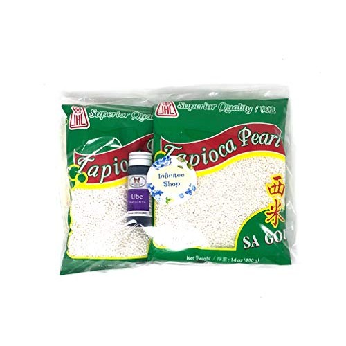 Tapioca Pearls Small 14 Oz. Bags 2 Pack Bundle With Ube Purple