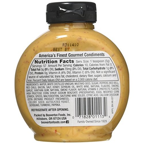 Inglehoffer Applewood Bacon Mustard, 10 Ounce Squeeze Bottle