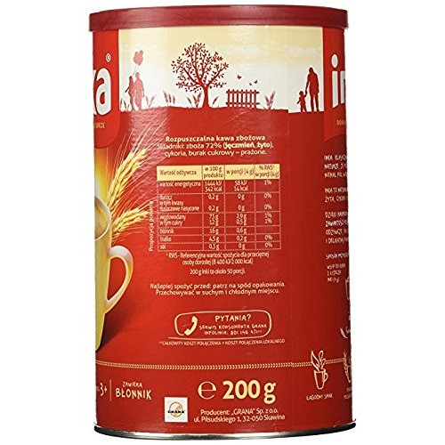 Inka Roasted Grain Coffee Kawa Zbozowa Pack Of 6 - 200 Gram Cans