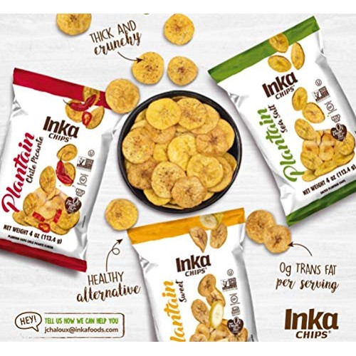 Inka Crops Inka Chips, Sweet Plantain Chips, 3.25 Ounce Pack Of
