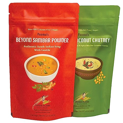 Inner Flame Instant Sambar and Coconut Chutney Combo Pack. Authe...