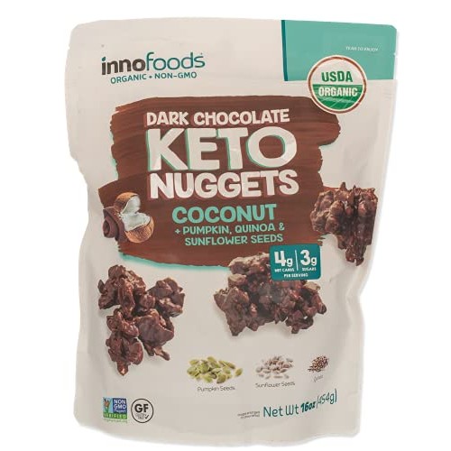 Innofoods Dark Chocolate Keto Nuggets- Coconut Seeds Pumpkin See...