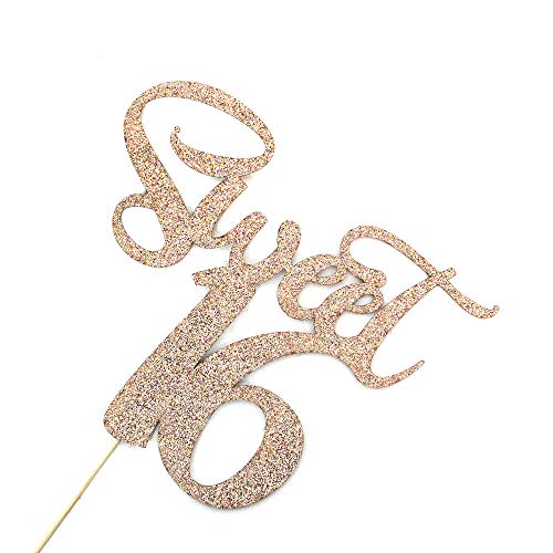Innoru Champagne Gold Sweet 16 Cake Topper - Happy 16Th Birthday