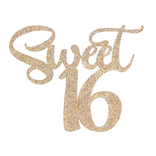 Innoru Champagne Gold Sweet 16 Cake Topper - Happy 16Th Birthday
