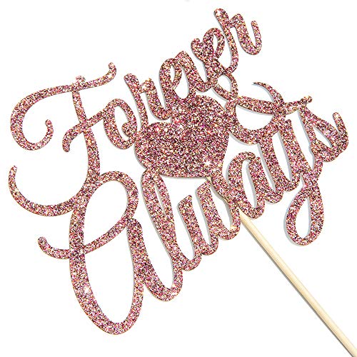 Innoru Forever &Amp; Always Cake Topper, Rose Gold Glitter Bridal Sh