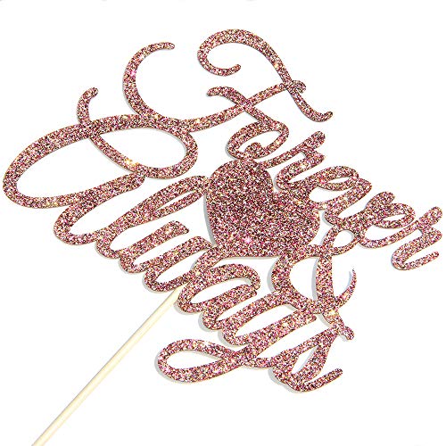 Innoru Forever &Amp; Always Cake Topper, Rose Gold Glitter Bridal Sh