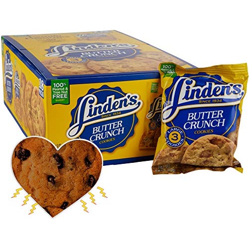 Lindens Butter Crunch Cookies- 3 Cookies Per Pack- 18 Packs - W