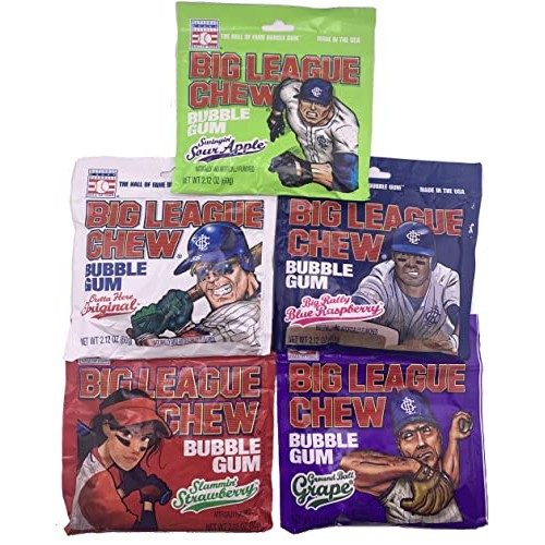 Big League Chew Bubble Gum Bulk Variety Pack, 5 Flavors- Origina...