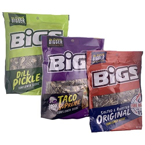 Bigs Sunflower Seeds Variety Pack, 9 x 5.35oz Packs of Flavored ...