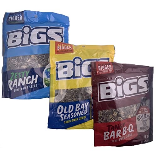 Bigs Sunflower Seeds Variety Pack, 9 x 5.35oz Packs of Flavored ...