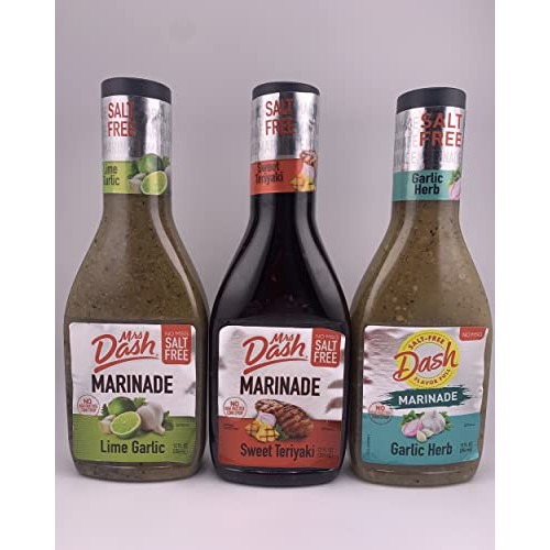 Mrs Dash Marinade, 3 Flavor Variety Pack of 12oz Bottles, Salt F...