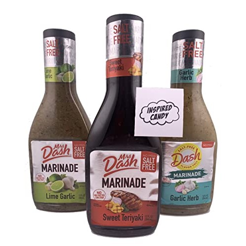 Mrs Dash Marinade, 3 Flavor Variety Pack of 12oz Bottles, Salt F...