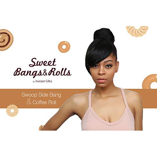 Instant Glitz Sweet Rolls Swoop Side Bang &Amp; Bun Coffee Roll M