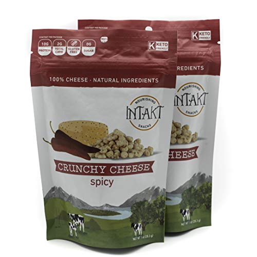 Intakt Crunchy Cheese Crisps Keto Snacks | 4 Pack | Spicy | 100%