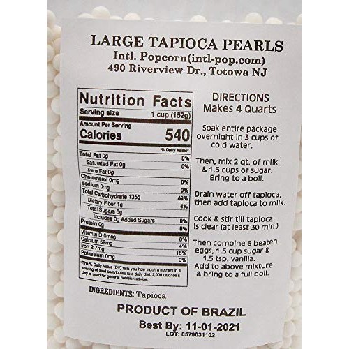 Large Pearl Tapioca -100% Tapioca - Make Your Own Boba Bubble Te