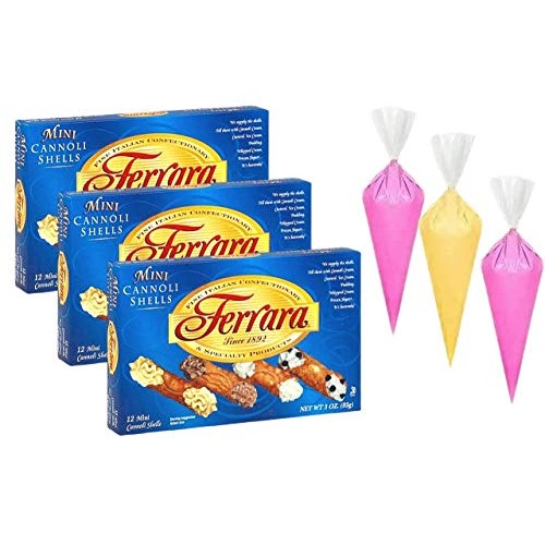 Ferrara - Mini Cannoli Shells, 3 Oz. Boxes Pack Of 3 Bundled Wit