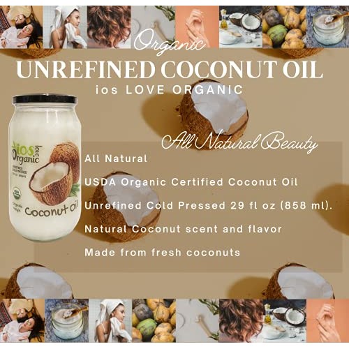 Ios Love Organic Virgin Coconut Oil - Unrefined Cold Pressed Coc