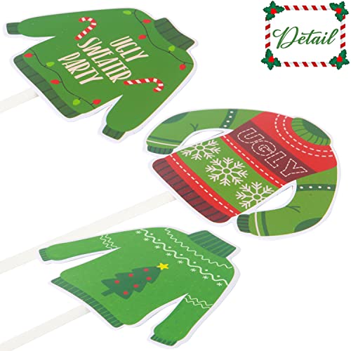 36Pcs Ugly Sweater Cupcake Toppers Ugly Sweater Party Decoration 36Pcs Ugly Sweater Cupcake Toppers Ugly Sweater Party Decoration