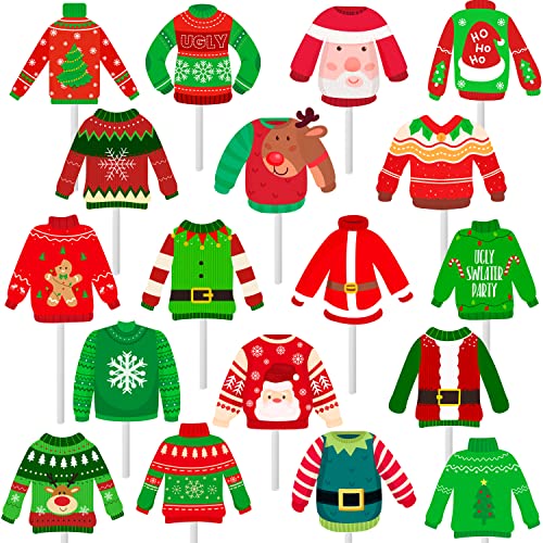 36Pcs Ugly Sweater Cupcake Toppers Ugly Sweater Party Decoration 36Pcs Ugly Sweater Cupcake Toppers Ugly Sweater Party Decoration