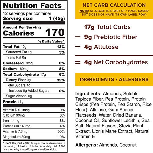 Iq Bar Brain + Body Bars, Banana Nut | Keto, Paleo-Friendly, Veg