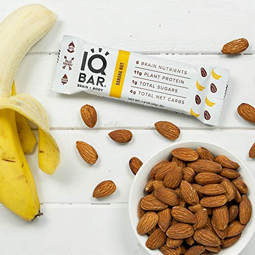 Iq Bar Brain + Body Bars, Banana Nut | Keto, Paleo-Friendly, Veg