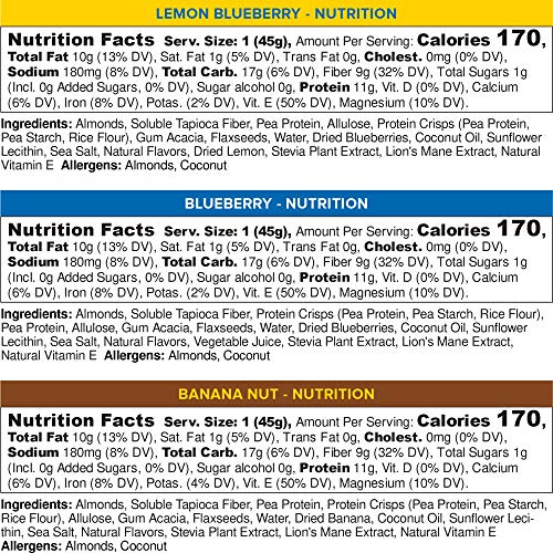 Iq Bar Brain + Body Bars, Fruit Lovers Variety | Keto, Paleo-Fri