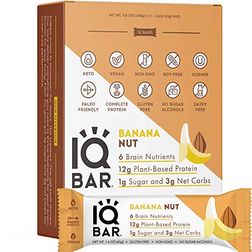Iqbar Brain And Body Keto Protein Bars - Banana Nut Keto Bars -