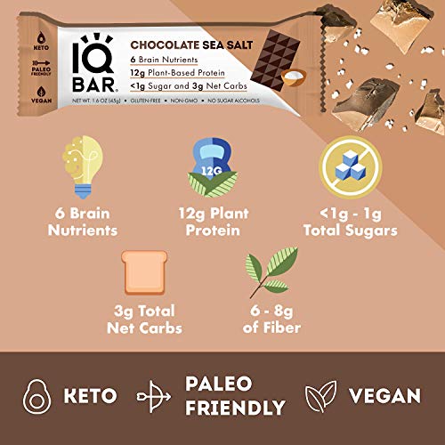 Iqbar Brain And Body Keto Protein Bars - Chocolate Sea Salt Keto