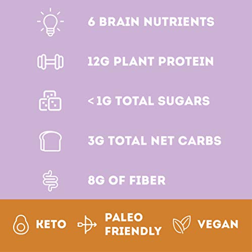 Iqbar Brain + Body Protein Bars, Almond Butter Chip, Keto, Vegan