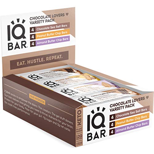 Iqbar Brain + Body Protein Bars, Chocolate Lovers Variety, Keto,
