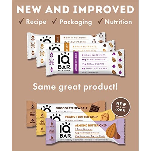 Iqbar Brain + Body Protein Bars, Chocolate Lovers Variety, Keto,