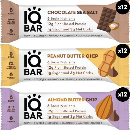 IQBAR Brain and Body Keto Protein Bars - Chocolate Lovers Variet...