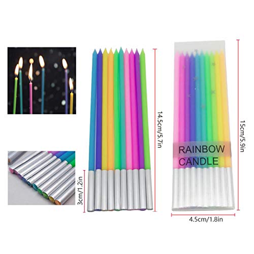 Ironbuddy 30 Count Cake Candles Long Thin Cake Candles Metallic