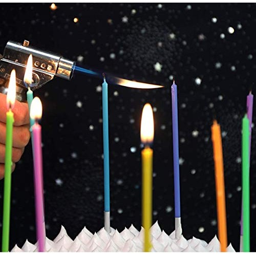 Ironbuddy 30 Count Cake Candles Long Thin Cake Candles Metallic