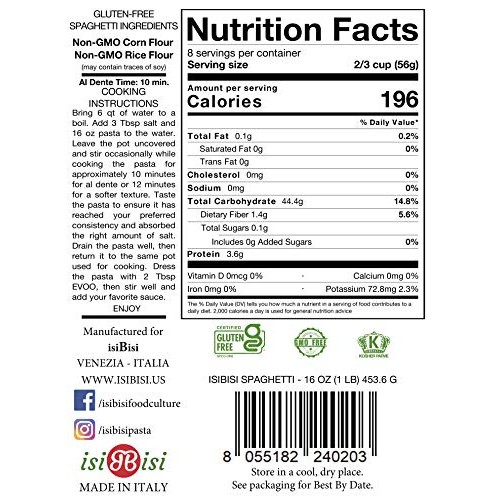 Isibisi Gluten Free Pasta Sampler - Made With Rice And Corn Flou