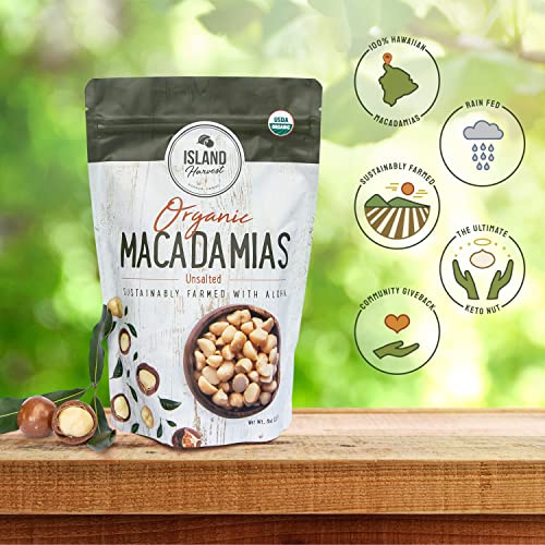 Island Harvest Unsalted Organic Macadamia Nuts - 100% Hawaiian U