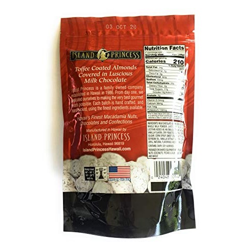 Island Princess Aloha Almonds Toffee Coated Almonds in Milk Choc...