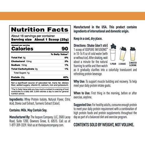 Isopure Infusions, Refreshingly Light Fruit Flavored Whey Protei