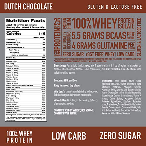 Isopure Low Carb, Vitamin C And Zinc For Immune Support, 25G Pro