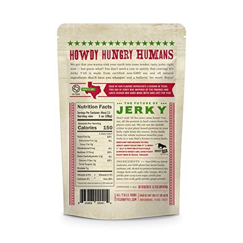 Its Jerky Yall Vegan Jerky Teriyaki - High Protein, Low Carb,
