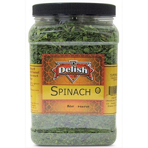 Gourmet Chopped Dried Spinach Flakes By Its Delish – 8 Oz Jumbo