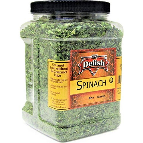 Gourmet Chopped Dried Spinach Flakes By Its Delish – 8 Oz Jumbo