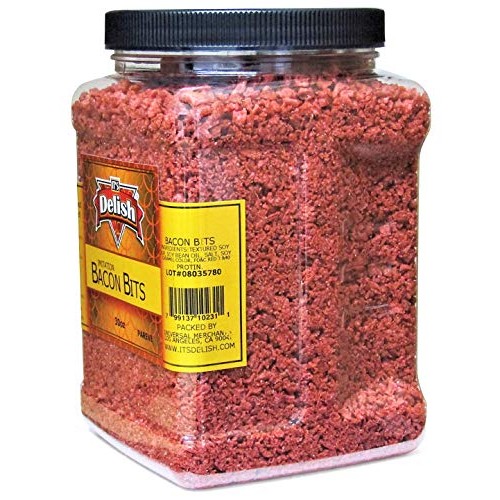 Imitation Bacon Bits By Its Delish, 30 Oz Jumbo Reusable Contain