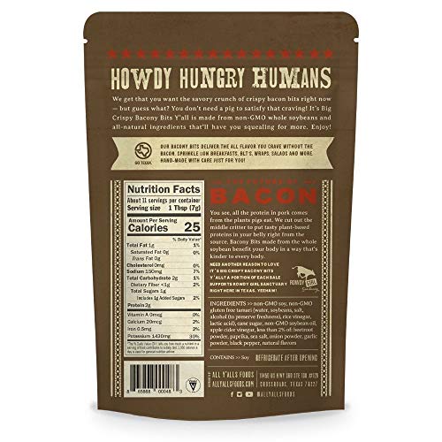 All Yalls Foods Vegan Bacon Bits - Big And Crunchy - Plant Base