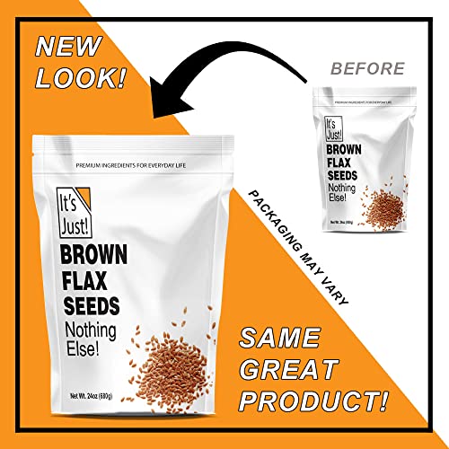Its Just - Brown Flax Seeds, Whole, Keto Friendly Baking, 24Oz