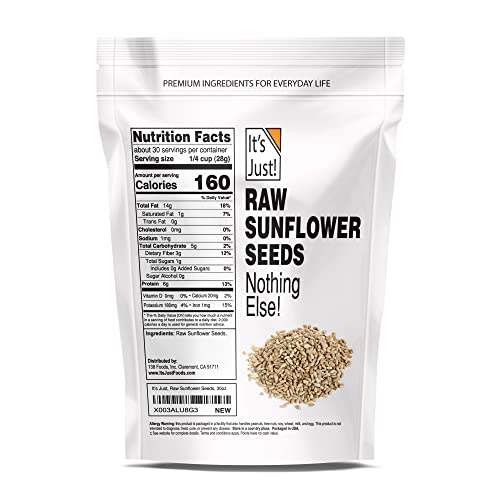 Its Just - Raw Sunflower Seeds, 1.88lbs, Product of Bulgaria, U...